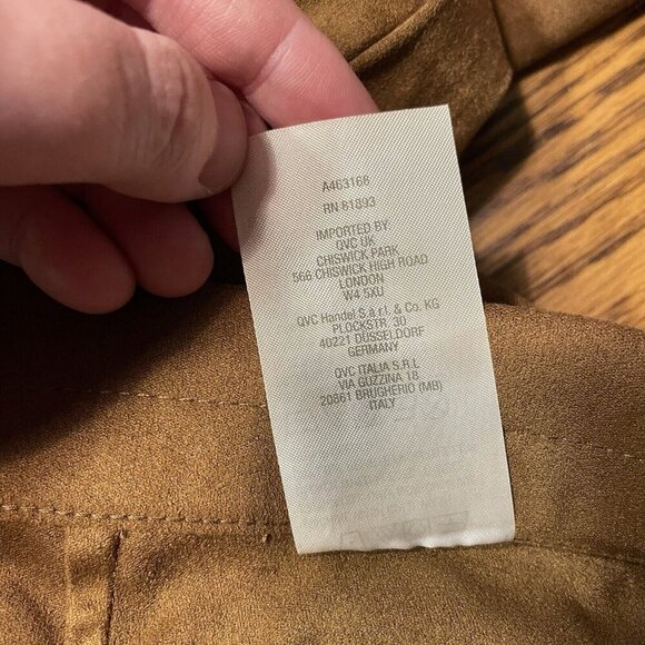 GRAVER Susan Graver Wmn 1XP Caramel Brown Faux Suede Pull-On Ankle Leggings NWOT - Picture 11 of 11